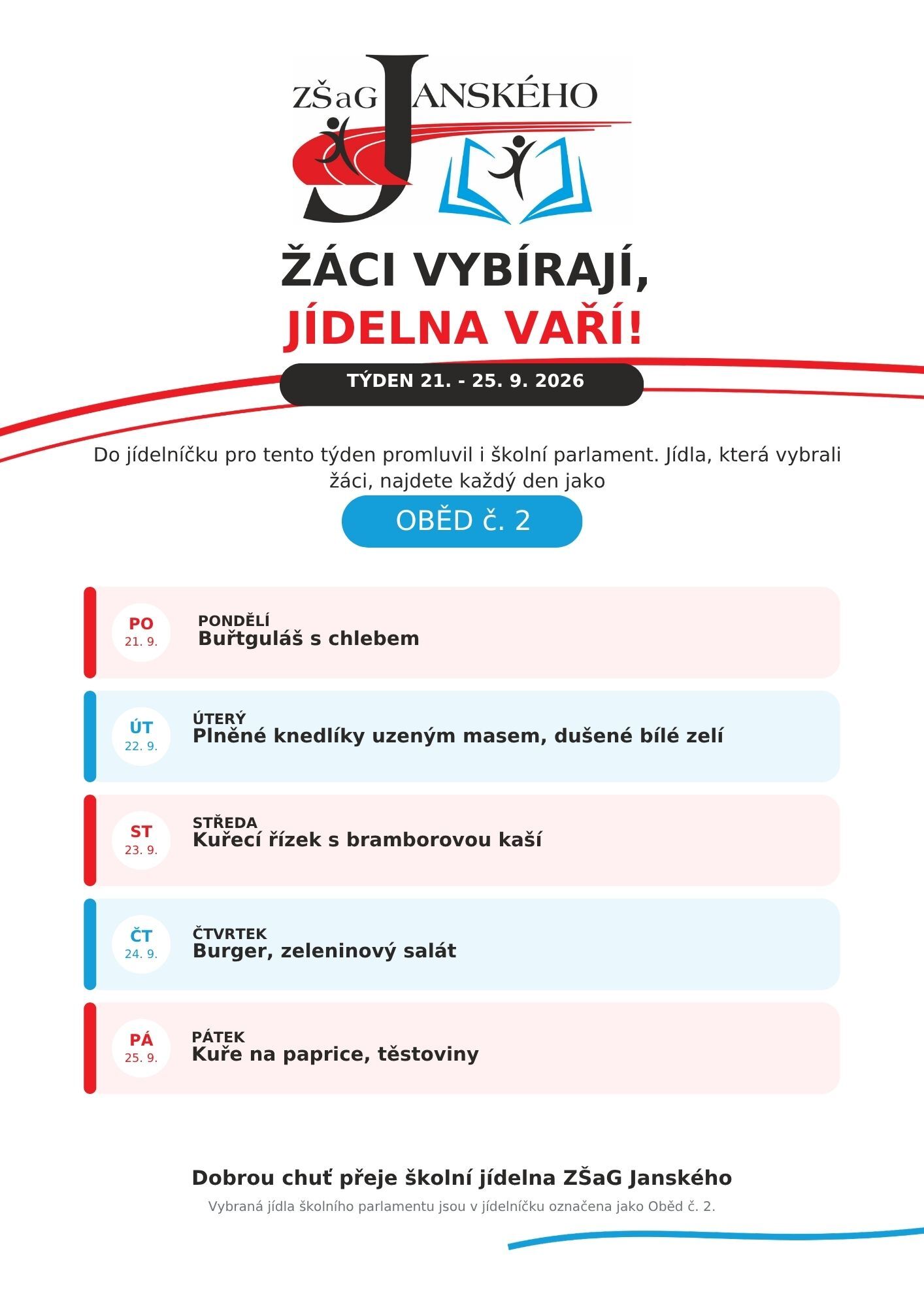Tématické týdny ve školní jídelně 