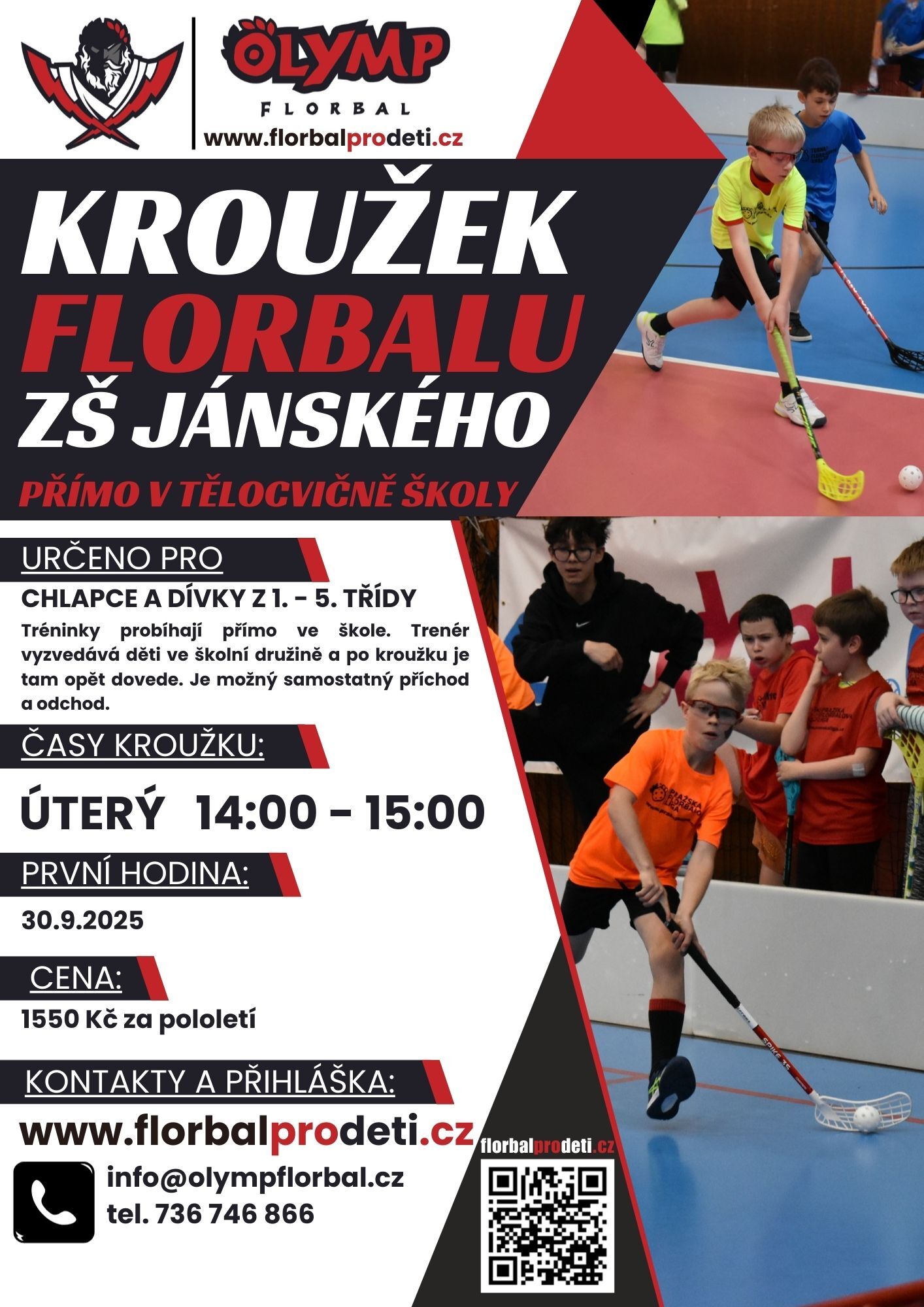 Kroužek florbalu v ZŠ Janského
